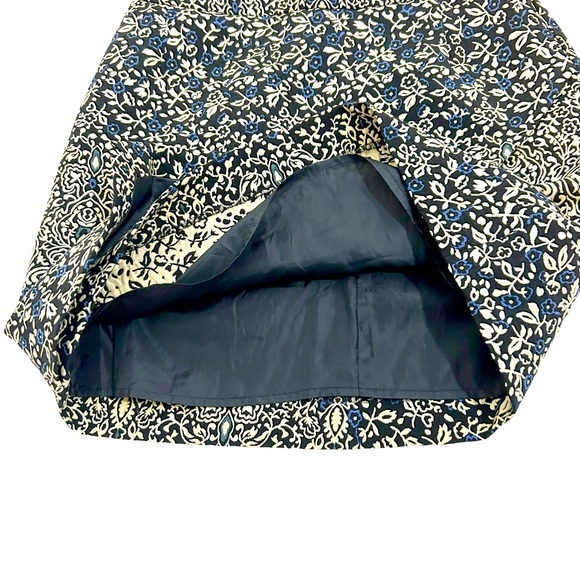 H&M Floral Multicolor Jacquard Faux Wrap Asymmetrical Hem Mini Skirt, Size 8 - Picture 7 of 14